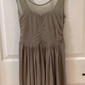 BB Dakota Tan draped front Sleeveless Dress
